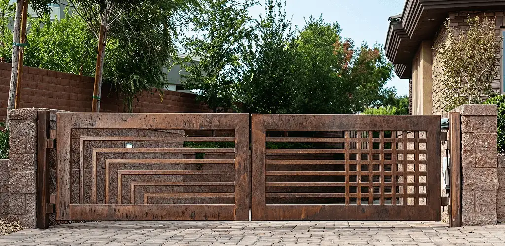 Custom driveway gate installation for a home entrance in Huntsville, AL