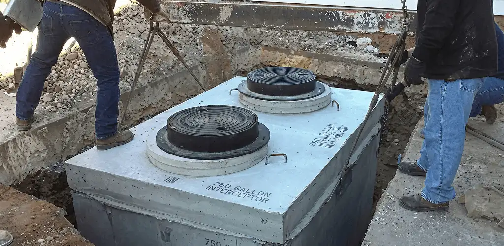 Grease trap installation for a commercial property drainage system in Huntsville, AL