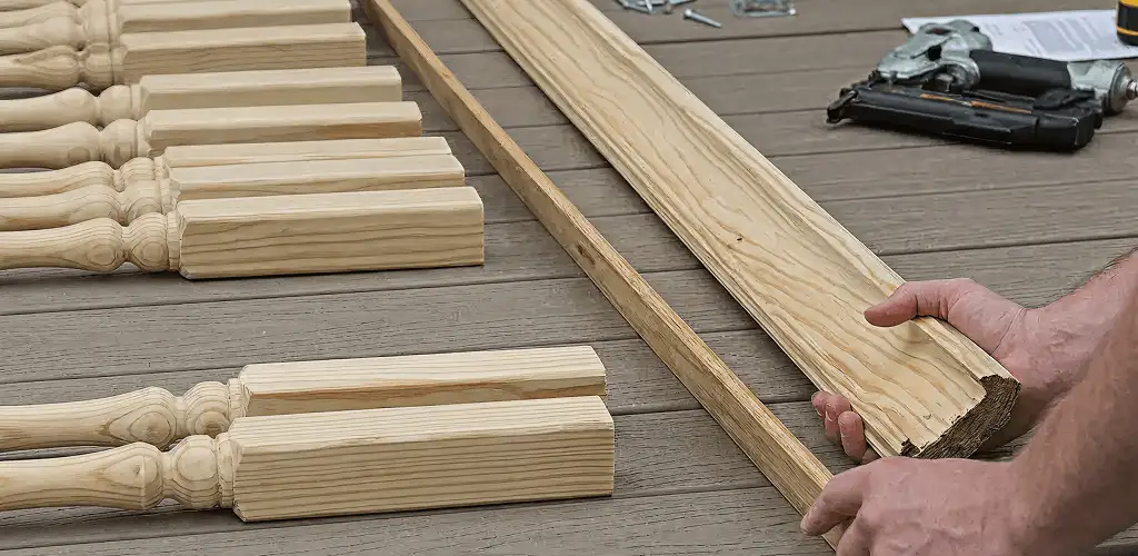 Handrail installation materials and wood components for stair rail work in Huntsville, AL